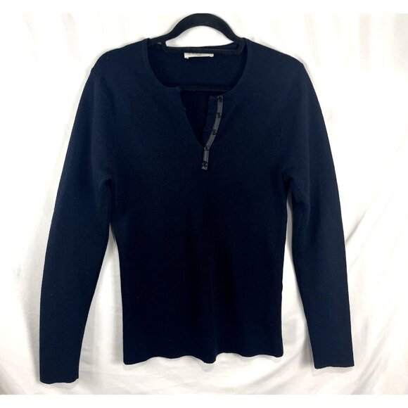 Sandro Paris Cotton Navy Sweater Womens Size S - Picture 1 of 13